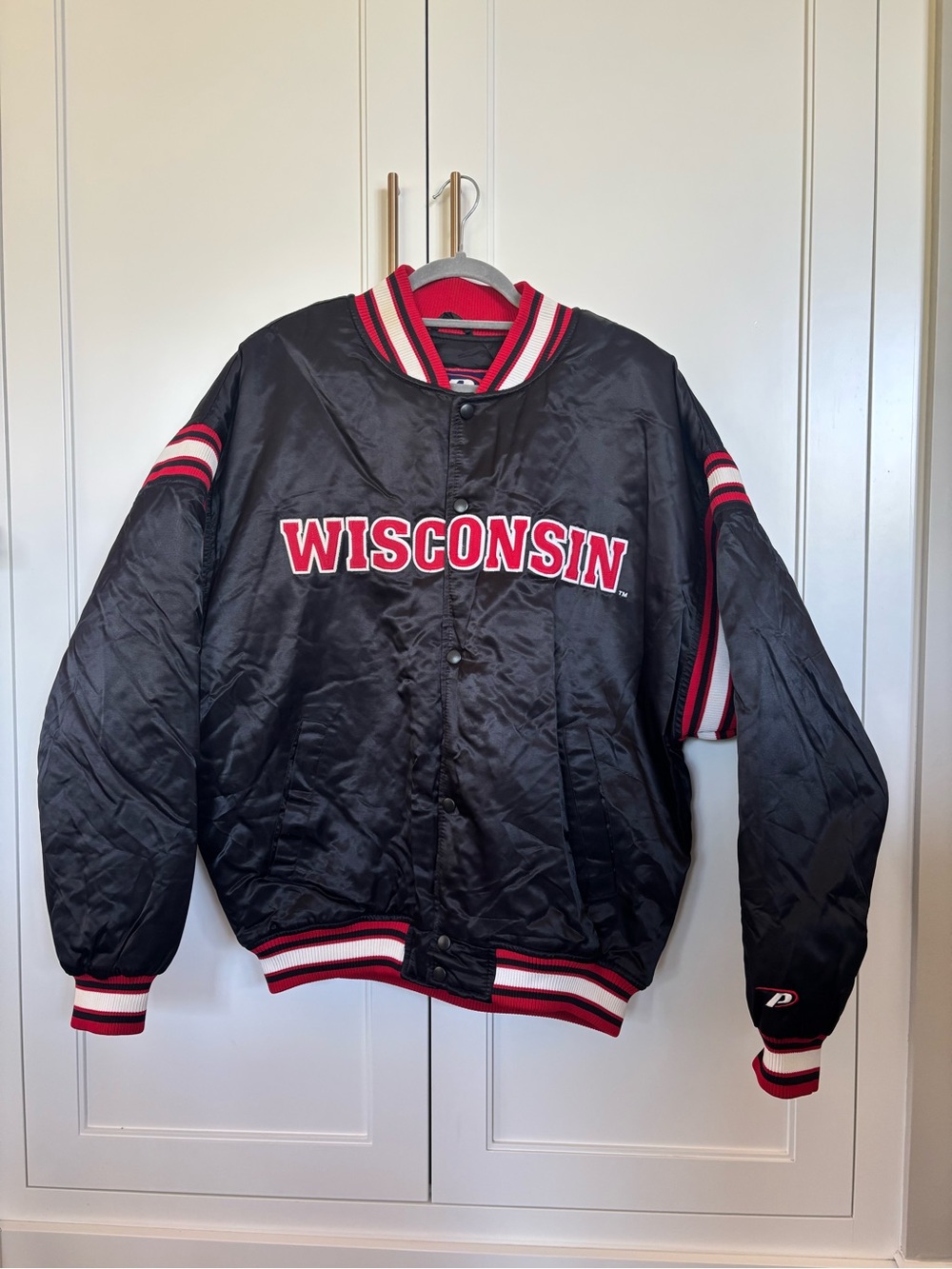 Vintage Gameday University of Wisconsin oversized bomber jacket